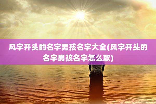 风字开头的名字男孩名字大全(风字开头的名字男孩名字怎么取)