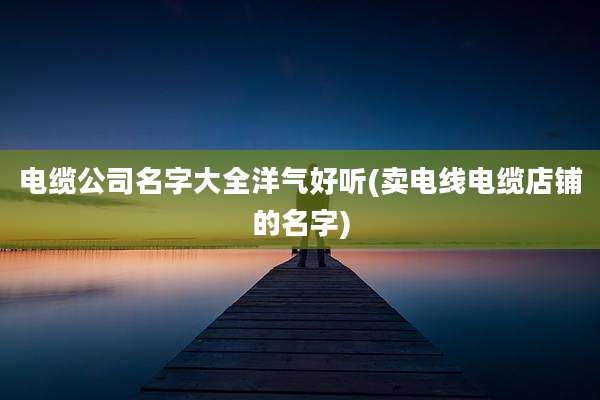 电缆公司名字大全洋气好听(卖电线电缆店铺的名字)