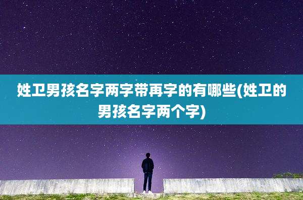 姓卫男孩名字两字带再字的有哪些(姓卫的男孩名字两个字)