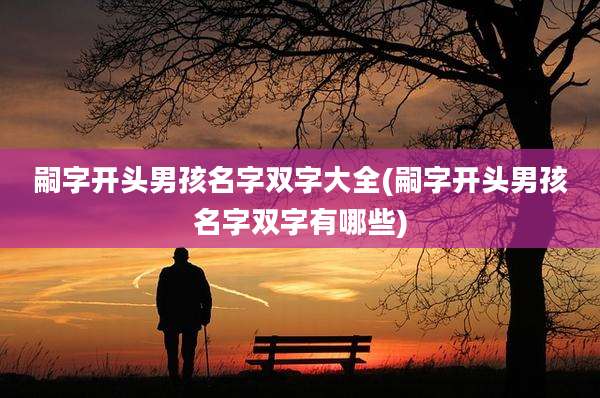嗣字开头男孩名字双字大全(嗣字开头男孩名字双字有哪些)