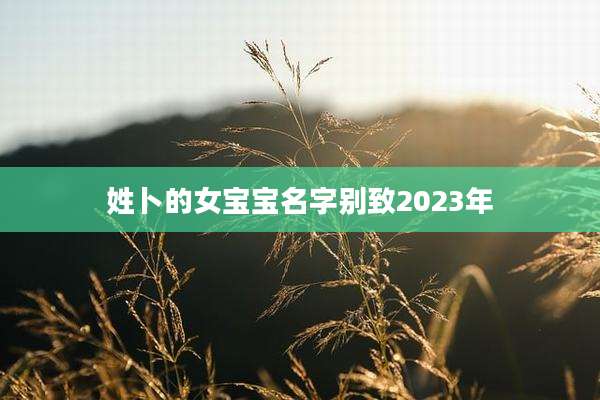 姓卜的女宝宝名字别致2023年