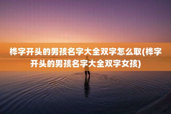 桦字开头的男孩名字大全双字怎么取(桦字开头的男孩名字大全双字女孩)