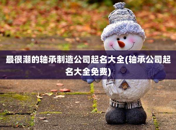 最很潮的轴承制造公司起名大全(轴承公司起名大全免费)