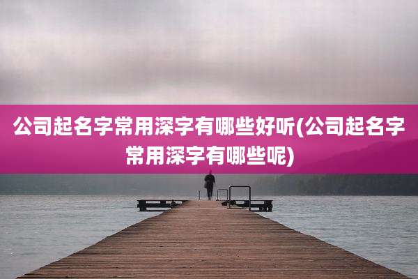 公司起名字常用深字有哪些好听(公司起名字常用深字有哪些呢)