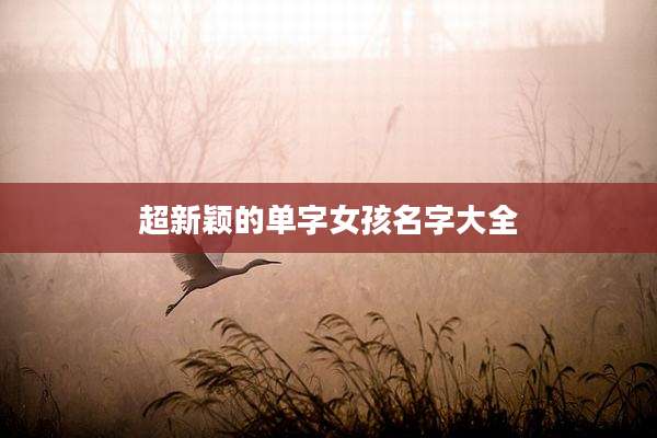 超新颖的单字女孩名字大全