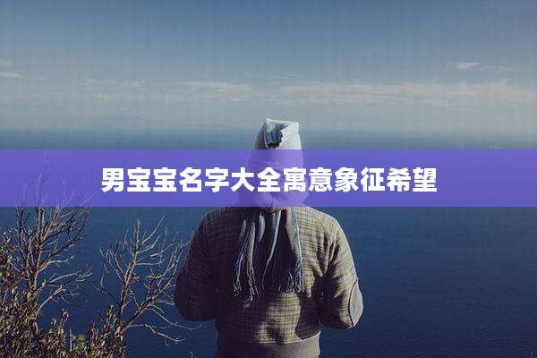 男宝宝名字大全寓意象征希望