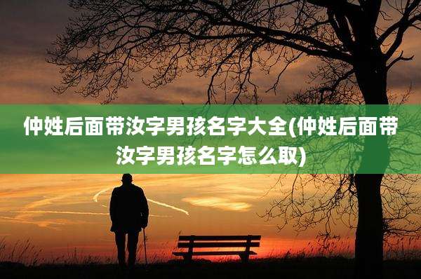 仲姓后面带汝字男孩名字大全(仲姓后面带汝字男孩名字怎么取)