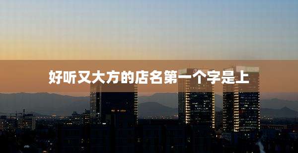 好听又大方的店名第一个字是上