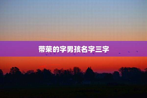 带荣的字男孩名字三字