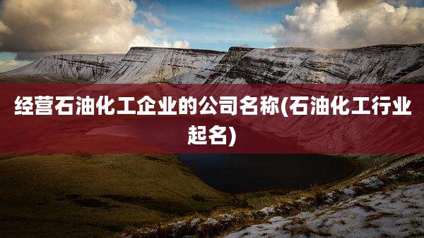 经营石油化工企业的公司名称(石油化工行业起名)