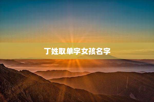 丁姓取单字女孩名字