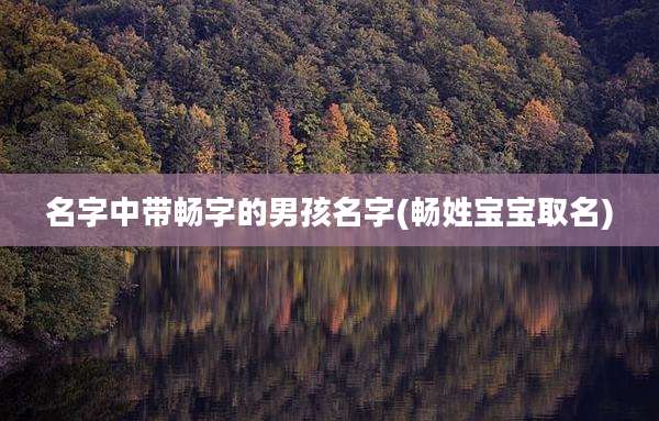 名字中带畅字的男孩名字(畅姓宝宝取名)