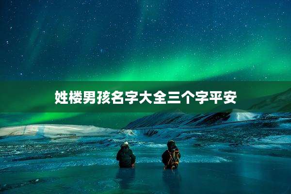 姓楼男孩名字大全三个字平安