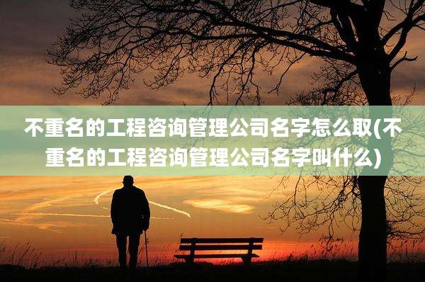 不重名的工程咨询管理公司名字怎么取(不重名的工程咨询管理公司名字叫什么)