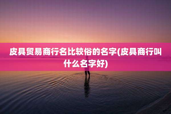 皮具贸易商行名比较俗的名字(皮具商行叫什么名字好)