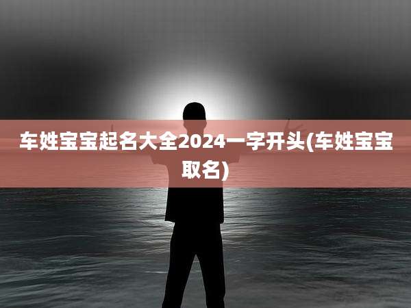 车姓宝宝起名大全2024一字开头(车姓宝宝取名)
