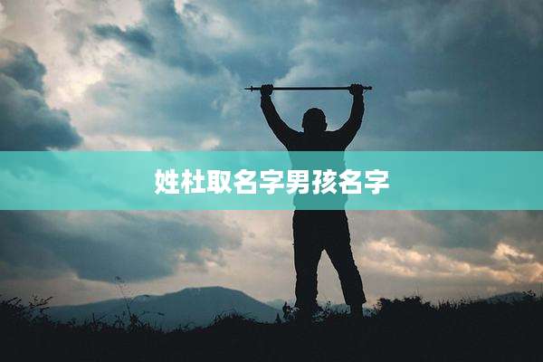 姓杜取名字男孩名字