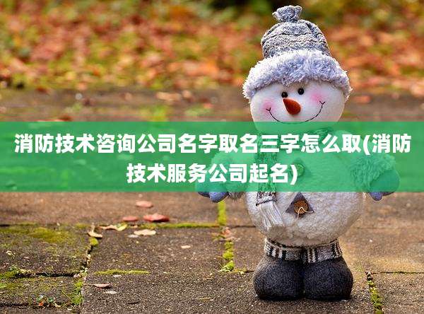 消防技术咨询公司名字取名三字怎么取(消防技术服务公司起名)