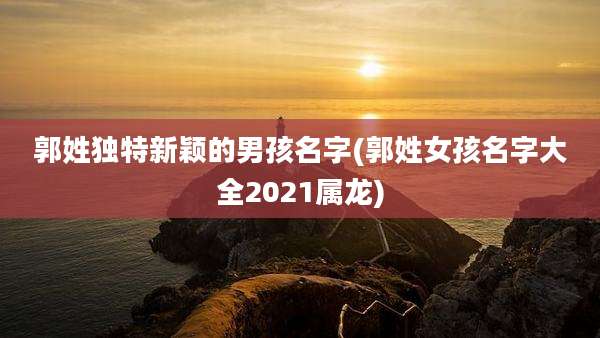 郭姓独特新颖的男孩名字(郭姓女孩名字大全2021属龙)