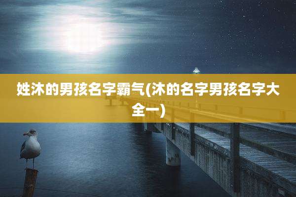 姓沐的男孩名字霸气(沐的名字男孩名字大全一)