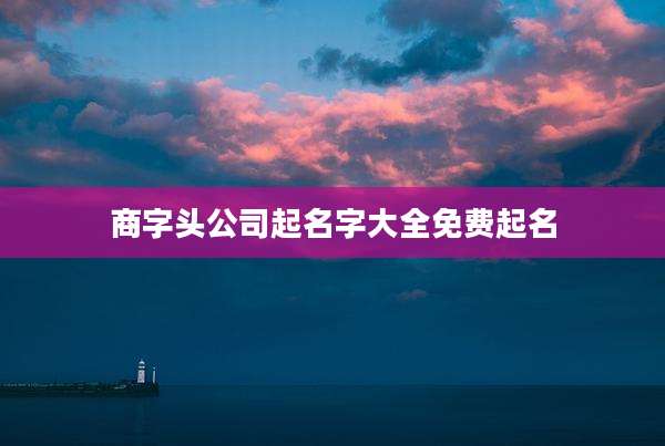 商字头公司起名字大全免费起名