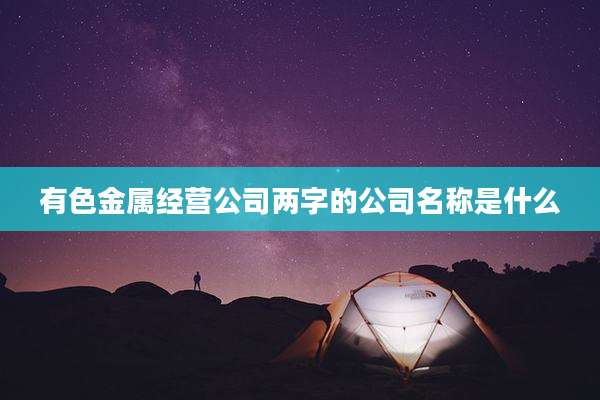 有色金属经营公司两字的公司名称是什么