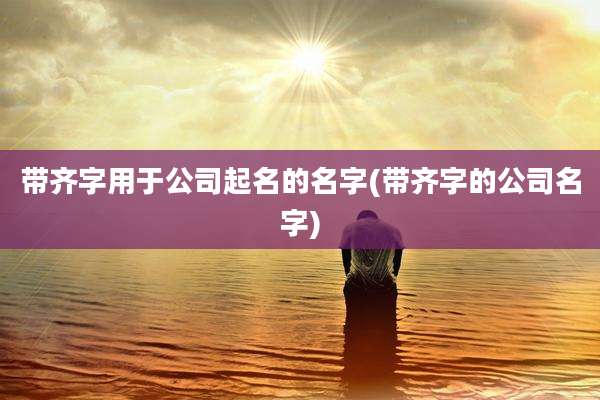 带齐字用于公司起名的名字(带齐字的公司名字)