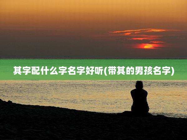其字配什么字名字好听(带其的男孩名字)