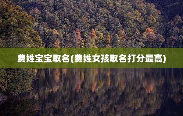 费姓宝宝取名(费姓女孩取名打分最高)