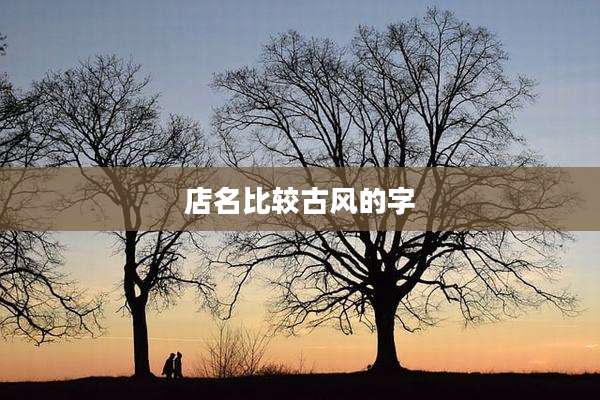 店名比较古风的字