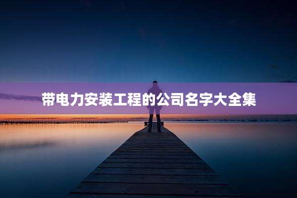 带电力安装工程的公司名字大全集