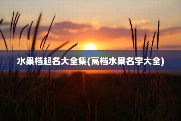 水果档起名大全集(高档水果名字大全)