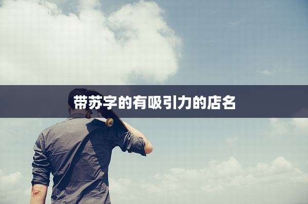 带苏字的有吸引力的店名