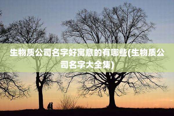 生物质公司名字好寓意的有哪些(生物质公司名字大全集)