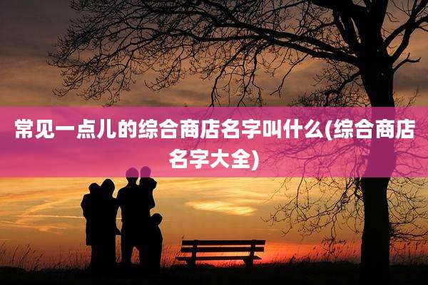 常见一点儿的综合商店名字叫什么(综合商店名字大全)
