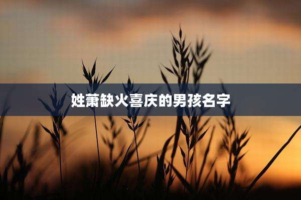 姓萧缺火喜庆的男孩名字