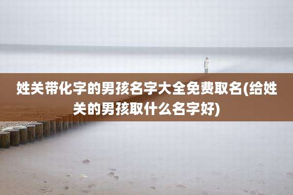 姓关带化字的男孩名字大全免费取名(给姓关的男孩取什么名字好)
