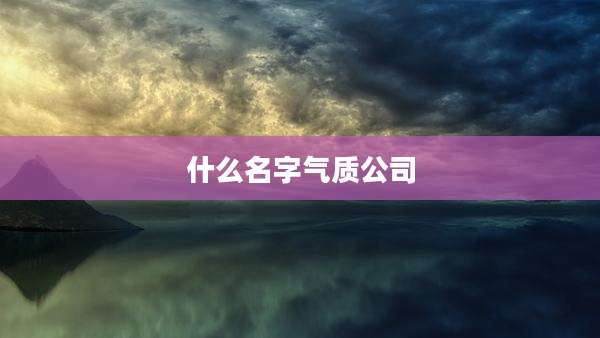 什么名字气质公司