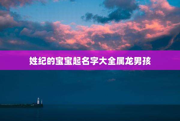 姓纪的宝宝起名字大全属龙男孩