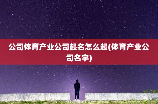 公司体育产业公司起名怎么起(体育产业公司名字)