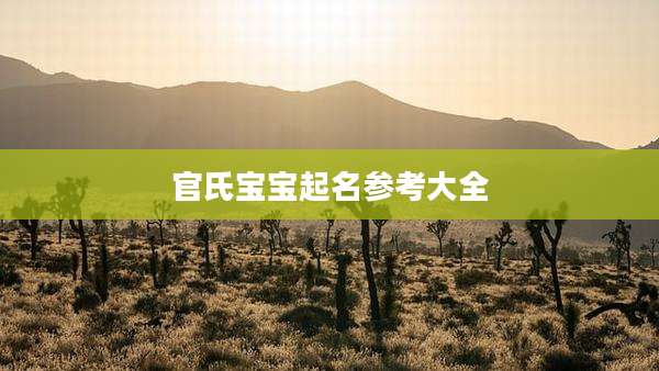 官氏宝宝起名参考大全