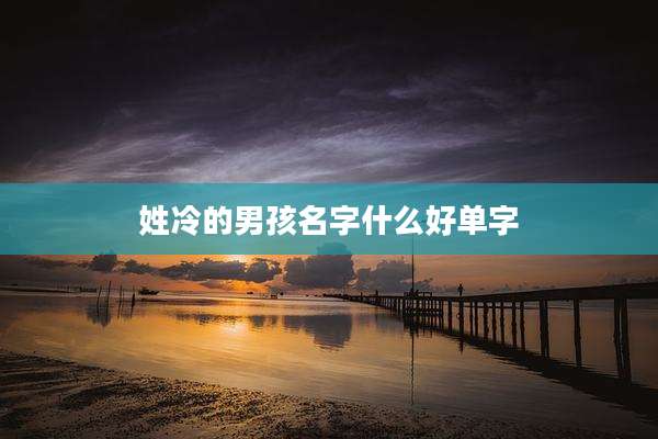 姓冷的男孩名字什么好单字
