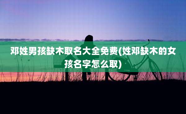 邓姓男孩缺木取名大全免费(姓邓缺木的女孩名字怎么取)