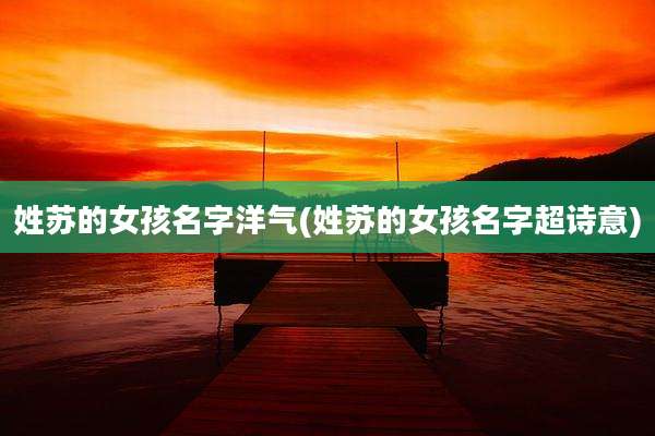 姓苏的女孩名字洋气(姓苏的女孩名字超诗意)
