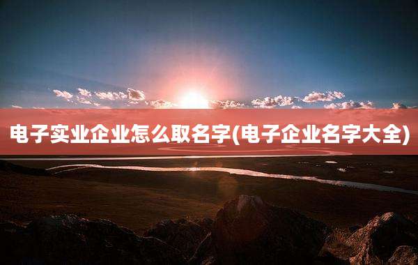 电子实业企业怎么取名字(电子企业名字大全)