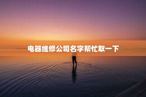 电器维修公司名字帮忙取一下