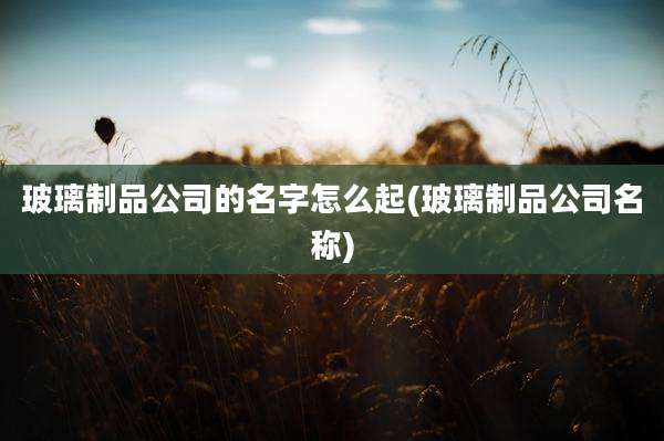 玻璃制品公司的名字怎么起(玻璃制品公司名称)