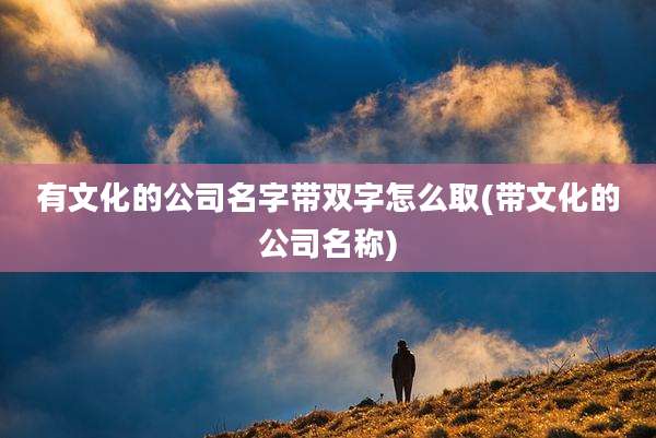 有文化的公司名字带双字怎么取(带文化的公司名称)