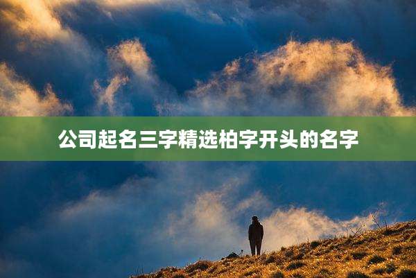 公司起名三字精选柏字开头的名字
