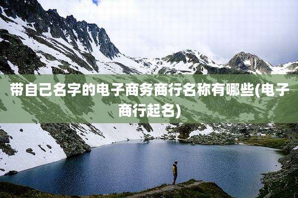 带自己名字的电子商务商行名称有哪些(电子商行起名)